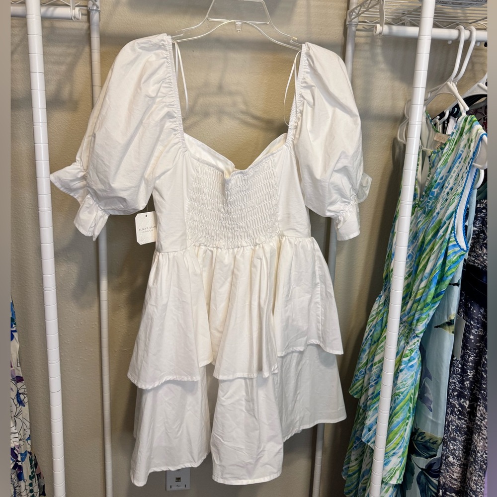 Altard State White Ruffle Mini Dresss - Picture 3 of 6
